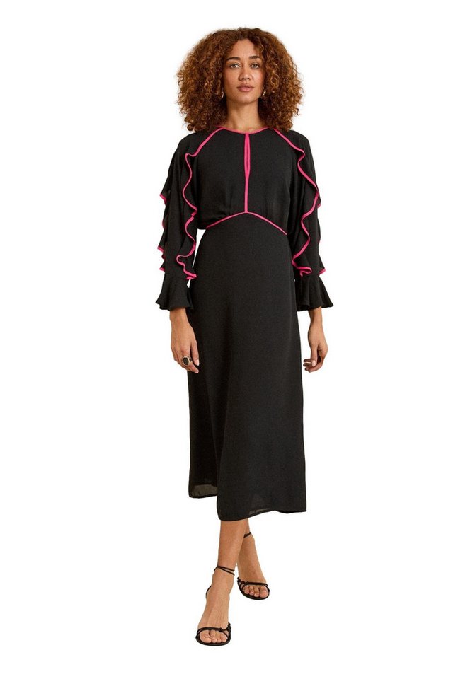 Love & Roses Midikleid Love & Roses Midikleid mit Rüschen und Besatz (1-tlg) von Love & Roses