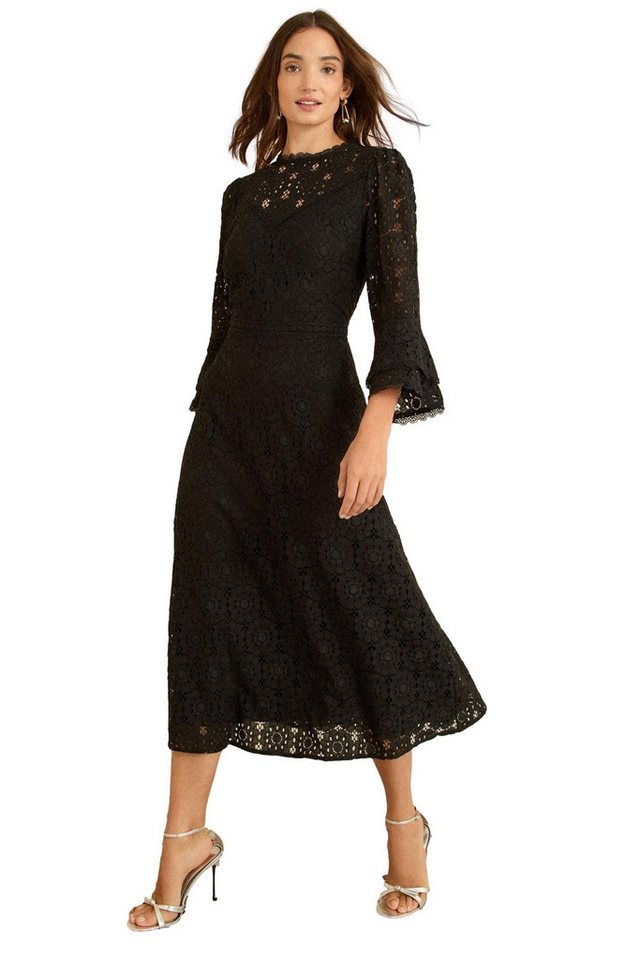 Love & Roses Midikleid Love & Roses Midikleid mit Spitzentrompetenärmeln (1-tlg) von Love & Roses