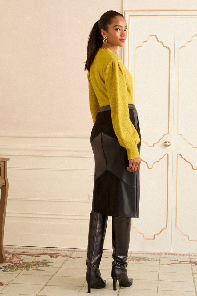 Love & Roses Midirock Love & Roses Midirock in Velourslederoptik (1-tlg) von Love & Roses