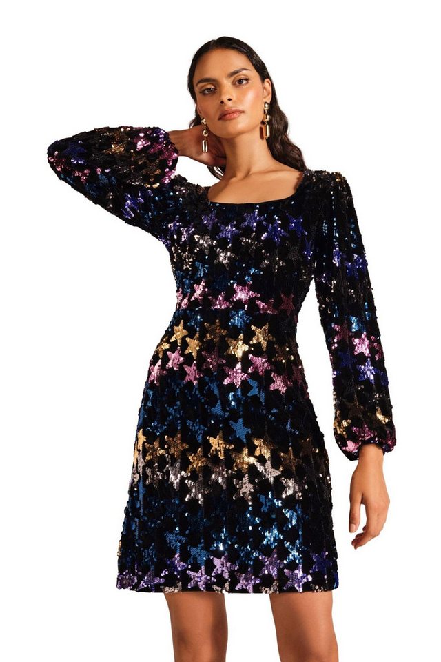 Love & Roses Minikleid Love & Roses Samt-Minikleid mit Pailletten (1-tlg) von Love & Roses