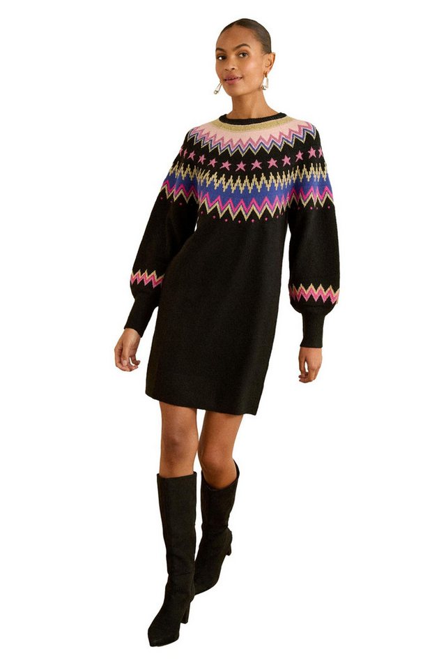 Love & Roses Minikleid Love & Roses Strick-Minikleid mit Fairisle-Muster (1-tlg) von Love & Roses