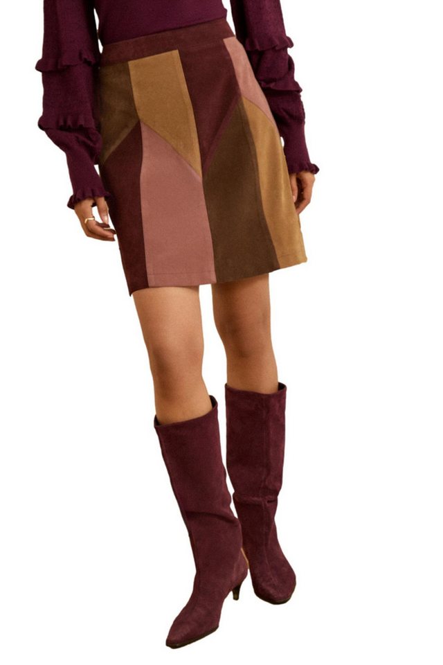 Love & Roses Minirock Love & Roses Minirock aus Kunstveloursleder Petite (1-tlg) von Love & Roses