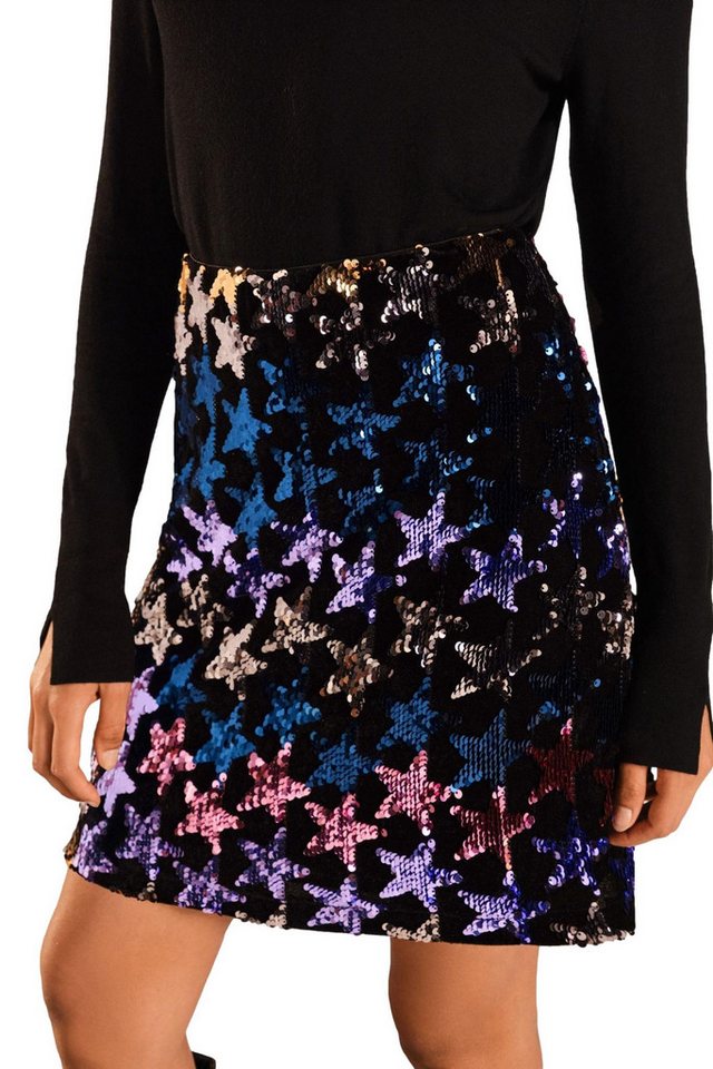 Love & Roses Paillettenrock Love & Roses Minirock mit Pailletten, Kurzgröße (1-tlg) von Love & Roses