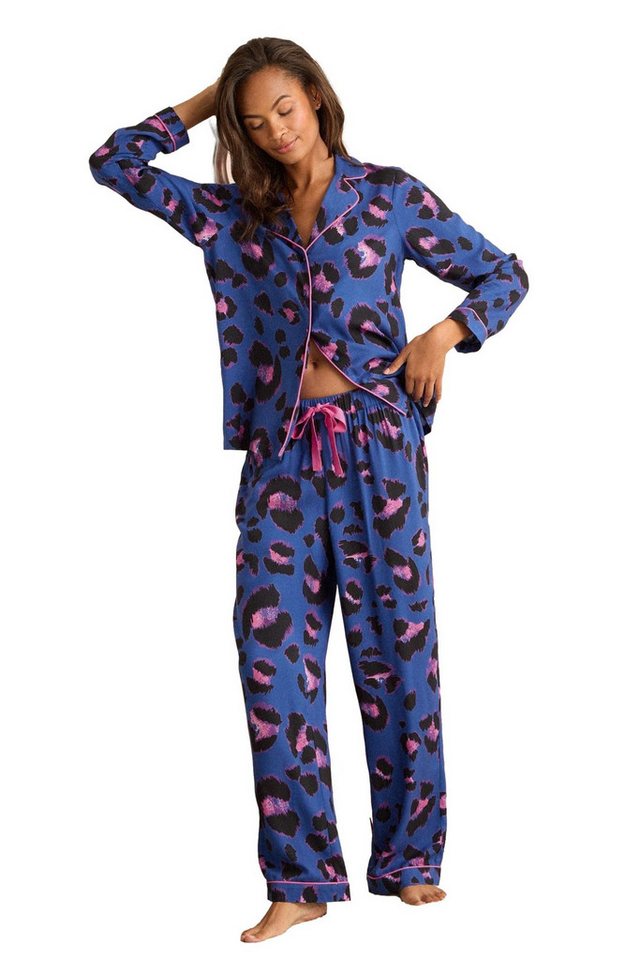Love & Roses Pyjama Love & Roses Durchgeknöpfter Schlafanzug (2 tlg) von Love & Roses