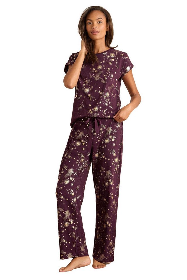 Love & Roses Pyjama Love & Roses Kurzärmeliger Pyjama mit Goldfolie (2 tlg) von Love & Roses