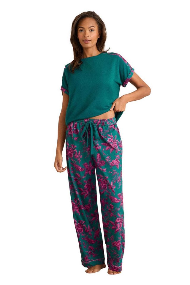 Love & Roses Pyjama Love & Roses kurzärmeliger Pyjama mit Print-Hose (2 tlg) von Love & Roses