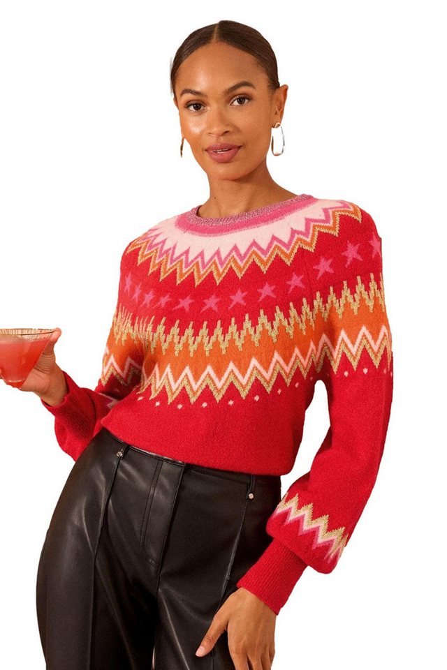 Love & Roses Rundhalspullover Love & Roses Gemusterter Pullover, Petite (1-tlg) von Love & Roses