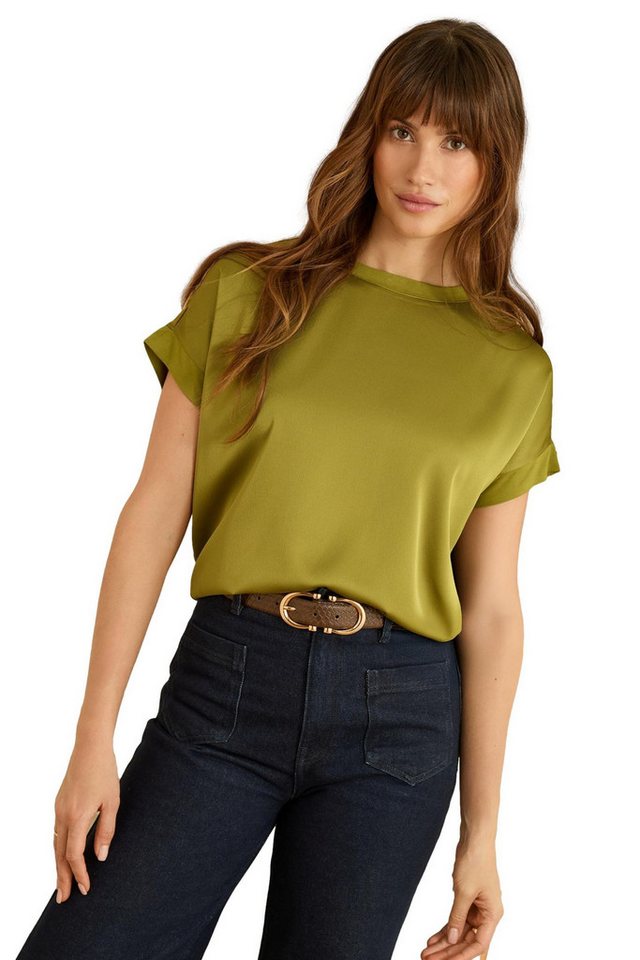 Love & Roses Satinbluse Love & Roses Jersey-Top mit Satin-Front (1-tlg) von Love & Roses