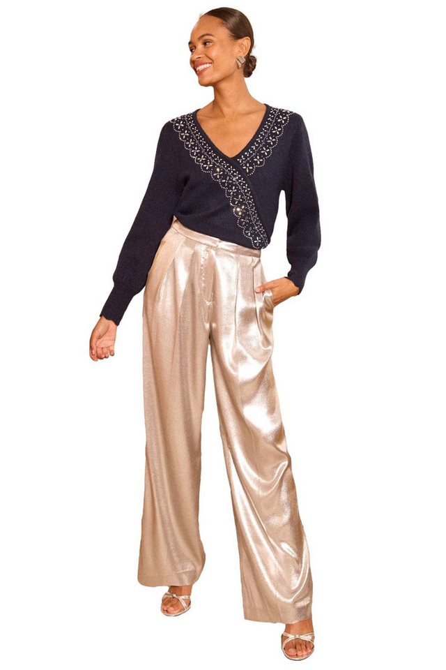 Love & Roses Strickpullover Love & Roses Strickpullover im Wickeldesign (1-tlg) von Love & Roses