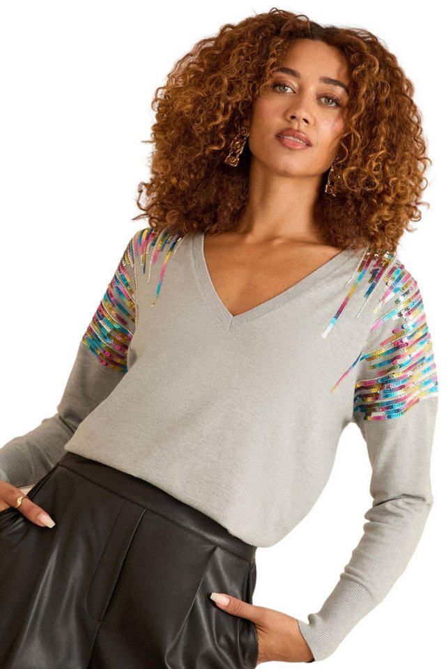 Love & Roses Strickpullover Love & Roses Strickpullover mit Pailletten (1-tlg) von Love & Roses