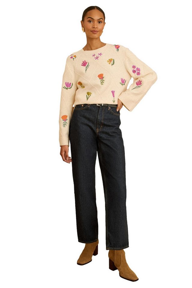 Love & Roses Strickpullover Love & Roses Strickpullover mit Stickerei (1-tlg) von Love & Roses