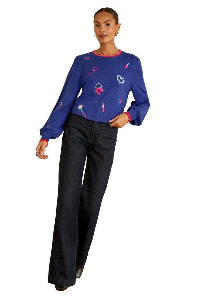 Love & Roses Strickpullover Love & Roses Strickpullover mit Stickerei (1-tlg) von Love & Roses