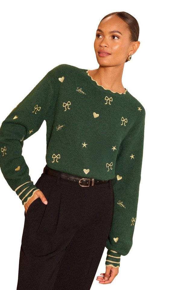 Love & Roses Strickpullover Love & Roses Verzierter Strickpullover, Regular (1-tlg) von Love & Roses