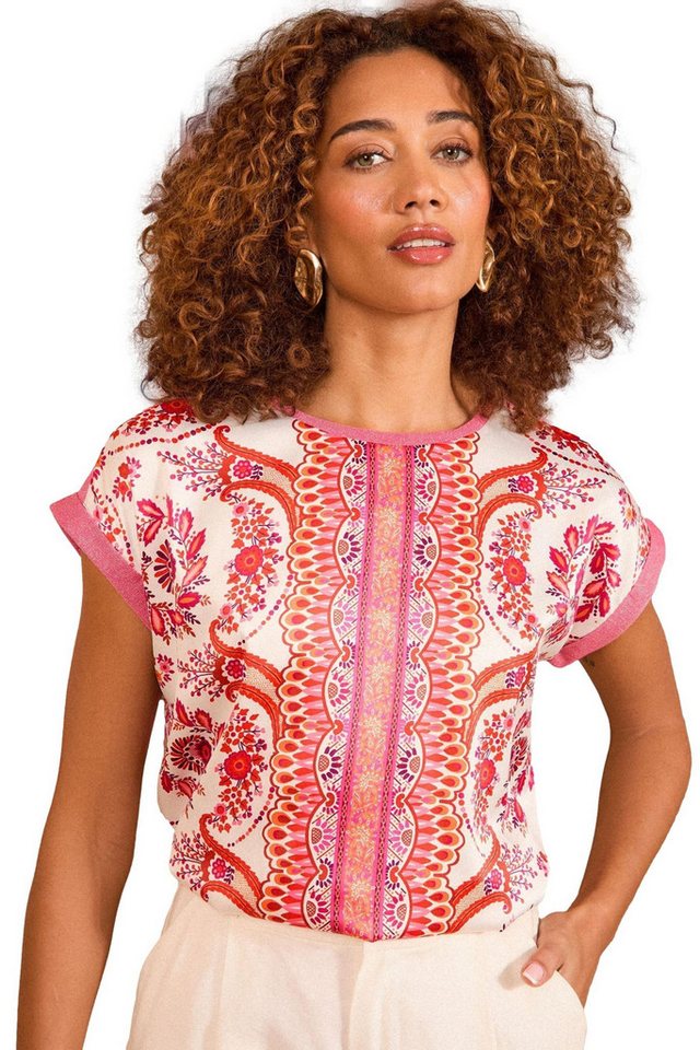 Love & Roses Shirtbluse Love & Roses Satintop mit Jerseyrücken, Regular (1-tlg) von Love & Roses