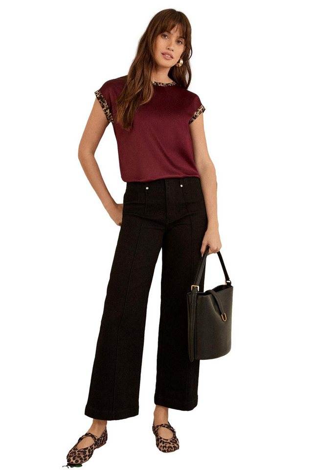 Love & Roses T-Shirt Love & Roses Satintop mit Jerseyrücken, Regular (1-tlg) von Love & Roses