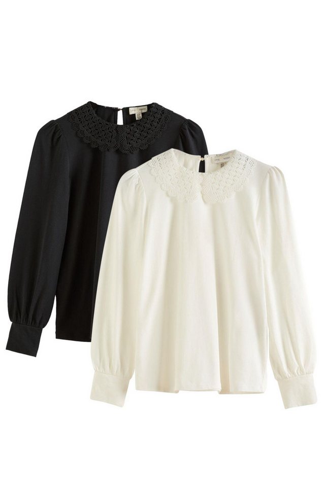 Love & Roses T-Shirt Love & Roses T-Shirts mit Spitzenkragen, 2er-Pack (2-tlg) von Love & Roses