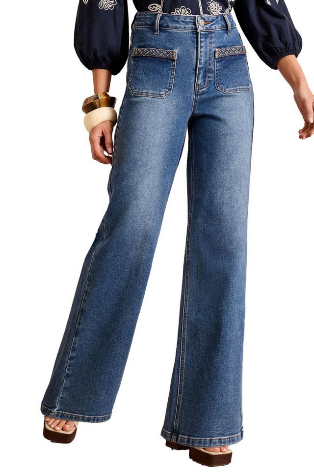 Love & Roses Weite Jeans Love & Roses Jeans mit Aufnäher, Petite (1-tlg) von Love & Roses