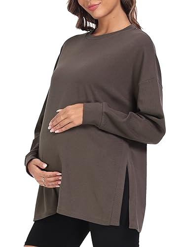 Love2Mi Damen Langarm Schwangerschaftsshirt Umstandsshirt Umstandstops Umstandsmode von Love2Mi