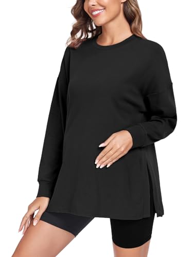 Love2Mi Damen Langarm Schwangerschaftsshirt Umstandsshirt Umstandstops Umstandsmode von Love2Mi