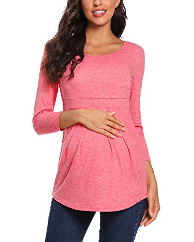 Love2Mi Damen Schwanger Umstandsmode 3/4 Ärmel Umstandsbluse Schön und Elegant T-Shirt von Love2Mi