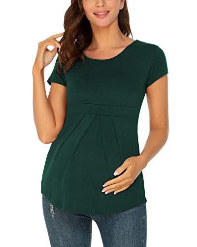 Love2Mi Damen Umstandsshirt Kurzarm Umstandsmode Oberteil Sommer Maternity Clothing von Love2Mi