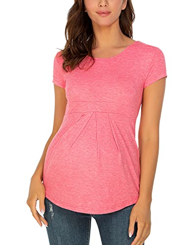 Love2Mi Damen Umstandsshirt Kurzarm Umstandsmode Oberteil Sommer Maternity Clothing von Love2Mi