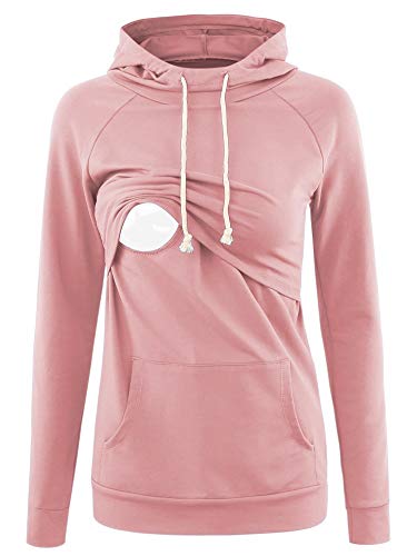 Love2Mi Damen Stillen Hoodie Umstandspullover Langarm Umstandsmode Jacke von Love2Mi