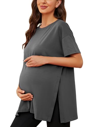 Love2Mi Damen Umstandstop Kurzarm Umstandsmode Umstandskleidung Tops Schwangerschaft Umstands T-Shirt von Love2Mi