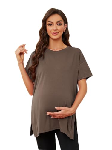 Love2Mi Damen Umstandstop Kurzarm Umstandsmode Umstandskleidung Tops Schwangerschaft Umstands T-Shirt von Love2Mi
