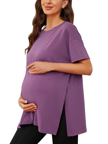 Love2Mi Damen Umstandstop Kurzarm Umstandsmode Umstandskleidung Tops Schwangerschaft Umstands T-Shirt von Love2Mi