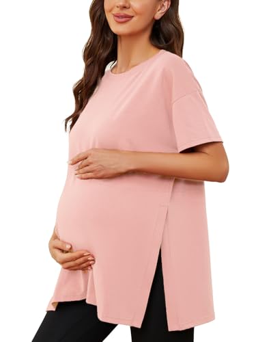 Love2Mi Damen Umstandstop Kurzarm Umstandsmode Umstandskleidung Tops Schwangerschaft Umstands T-Shirt von Love2Mi
