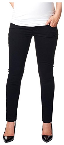 Love2Wait Superskinny Damen Schwangerschaftsjeans Umstandshose Five-Pocket-Jeans elastisch tiefer Bund schmaler Schnitt- Gr. XS (Herstellergröße: 28/34), Schwarz von Love2Wait
