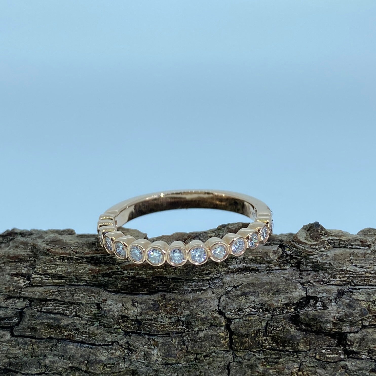 0.31 Karat Naturdiamant Si1 G-H 14K Roségold Ehering/Halb Eternity Ring | B56 von Love4UJewelry