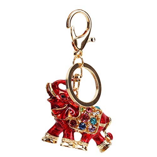LoveAloe 1Pcs niedlichen Elefanten Stil Strass verziert Schlüsselanhänger Schlüsselbund Frauen Tasche Ornamente Anhänger kleines Geschenk, rot LoveAloe 1Pcs niedlichen Elefanten Stil Strass verziert Schlüsselanhänger Schlüsselbund Frauen Tasche Ornamente Anhänger kleines Geschenk, rot von LoveAloe