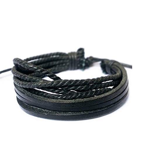 LoveAloe Vintage Herren Geflochtenes Lederarmband Multi-Layer Verstellbare Handgelenkmanschette Wickelarmreif Für Damen Herren von LoveAloe