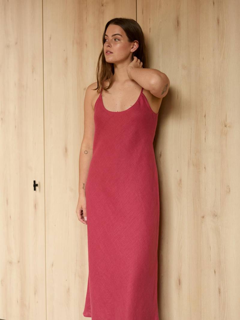Leinen Slip Dress, Schräg Geschnittenes Midi, Eleganter Abend, Handgemachtes Kleid | Diora von LoveAndConfuse