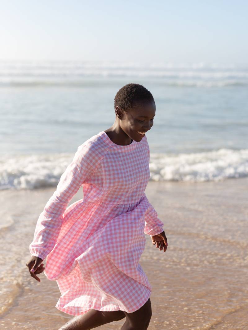 Leinen-Hängerkleid, Langarm, Lockere Passform, Maxi-Herbststil | Bucht von LoveAndConfuse