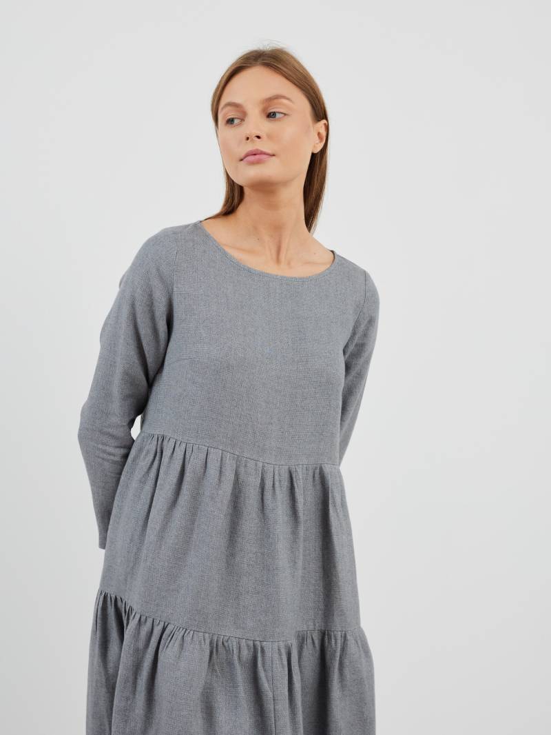 Leinen Wolle Stufenkleid Nina/Langarm von LoveAndConfuse