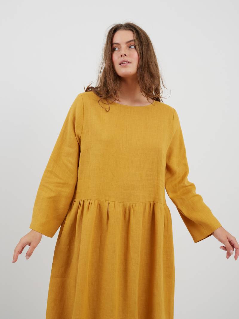 Leinenkleid Gemma/Midi Langarmkleid von LoveAndConfuse