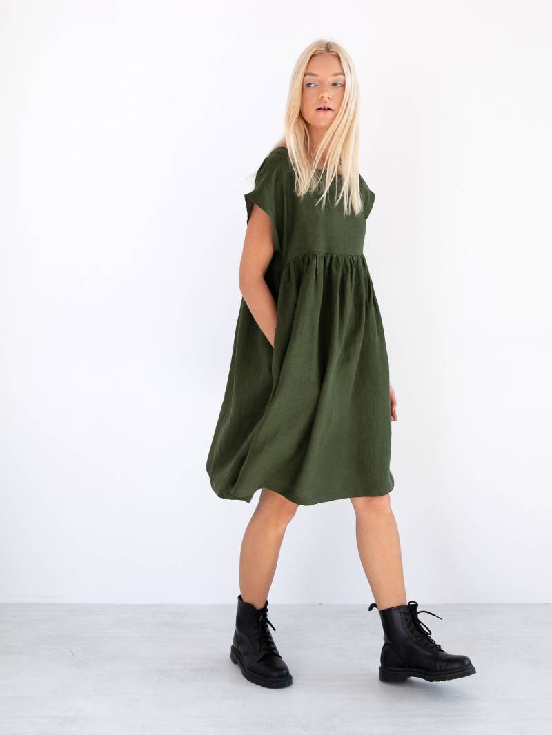 Leinenkleid Für Frauen, Locker Geschnittenes Sommerkleid, Handgefertigt | Mohn von LoveAndConfuse