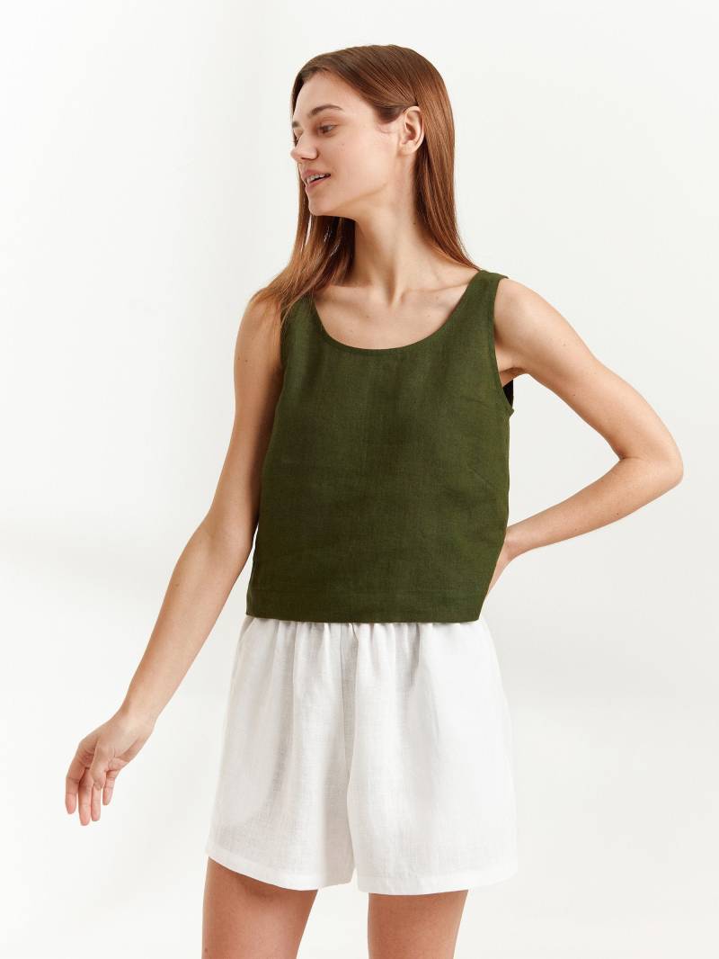 Leinen Crop Tank, Ärmellos, Minimalist | Kali von LoveAndConfuse
