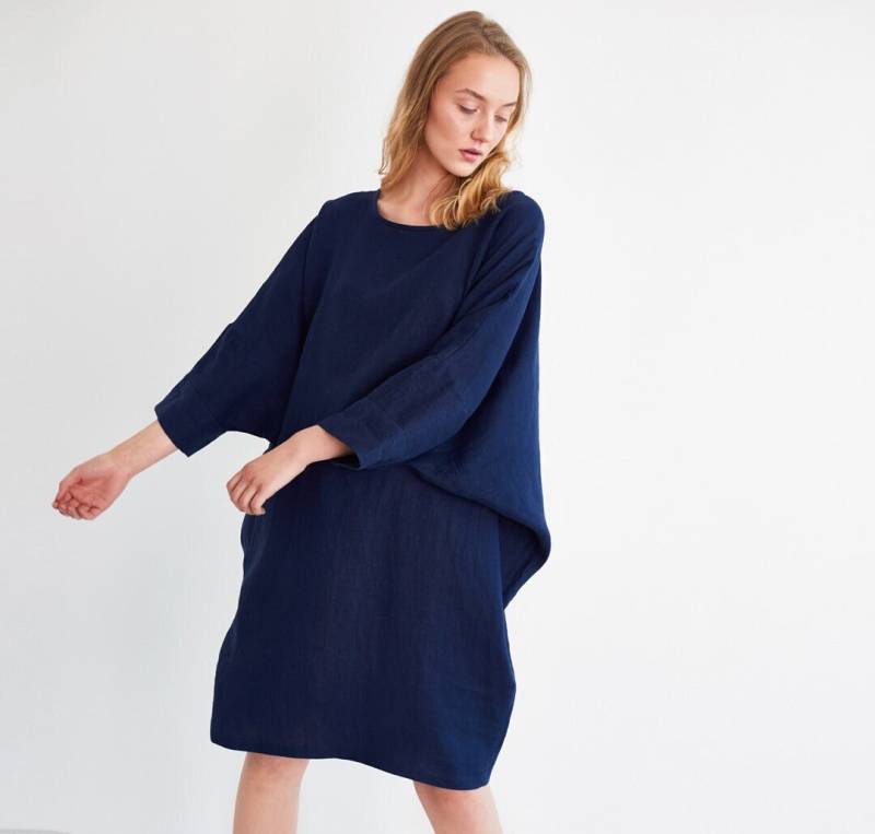Cocoon Leinenkleid, Übergroße Tunika Mit Fledermausärmeln | Selene von LoveAndConfuse