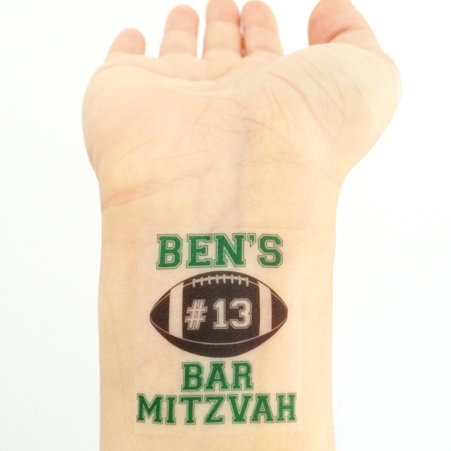 Benutzerdefinierte Bar Mitzvah Temporäre Tattoos - Fußball Benutzerdefinierte Bar Mitzvah Temporäre Tattoos - Fußball von LoveAndLion