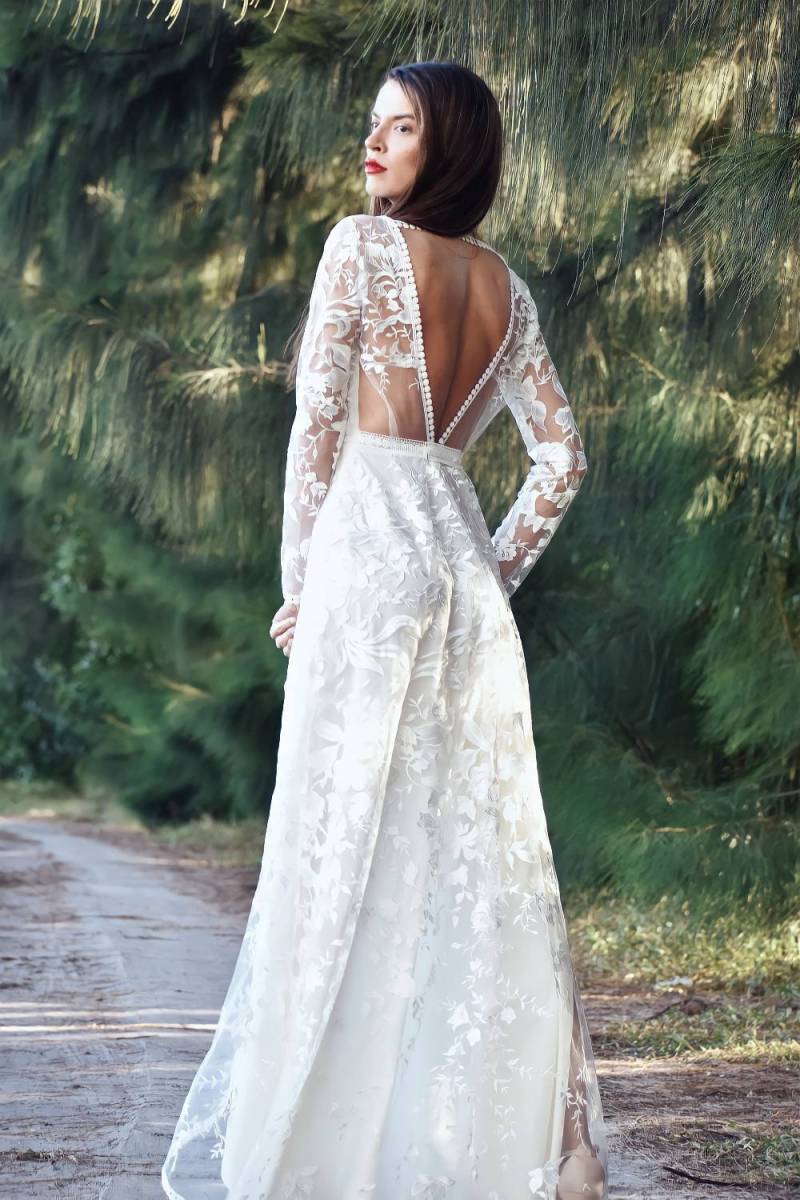 Probe Sale Boho Brautkleid Mit V-Ausschnitt, A-Linie von LoveAngelDotCom