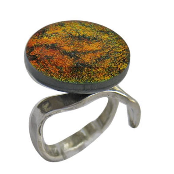 Fusing Glass Haustier Schmuck ~ Erinnerungsring Rot/Gold Grün Fusing Glass Haustier Schmuck ~ Erinnerungsring Rot/Gold Grün von LoveAshesMemorials