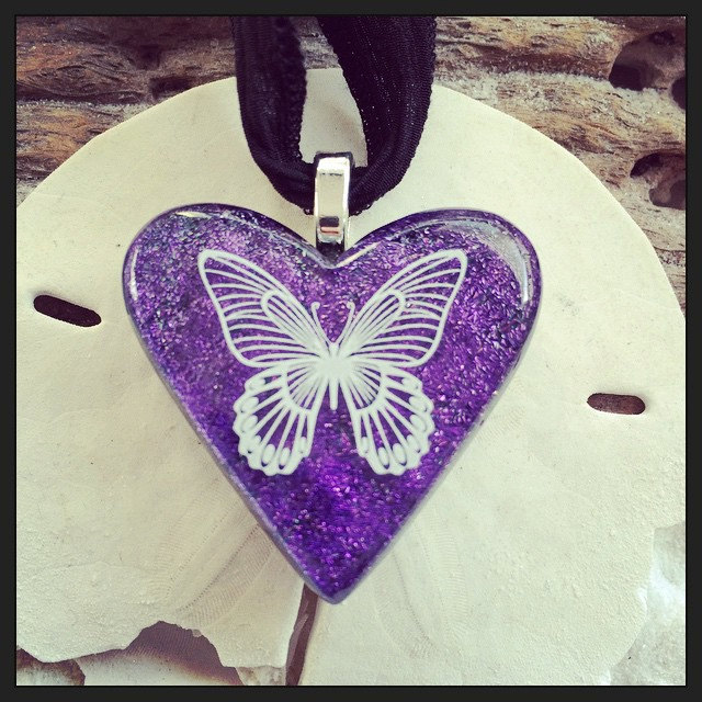 Fusing Glass Pet Feuerbestattung Schmuck ~ Lila Schmetterling Anhänger Herz Fusing Glass Pet Feuerbestattung Schmuck ~ Lila Schmetterling Anhänger Herz von LoveAshesMemorials