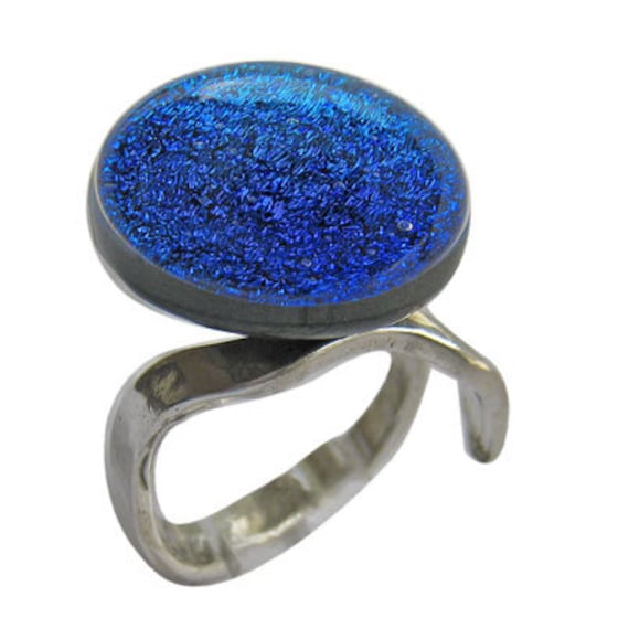 Fusing Glass Pet Feuerbestattung Schmuck ~ Memorial Ring Silber/Blau Fusing Glass Pet Feuerbestattung Schmuck ~ Memorial Ring Silber/Blau von LoveAshesMemorials