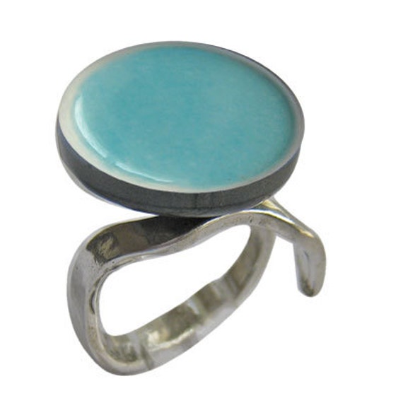 Fusing Glass Pet Schmuck ~ Erinnerungsring Blau/Weiß Fusing Glass Pet Schmuck ~ Erinnerungsring Blau/Weiß von LoveAshesMemorials