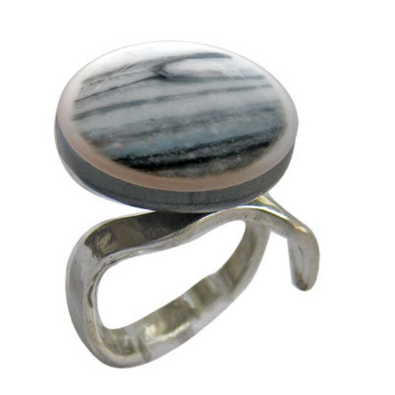Fusing Glass Schmuck ~ Vintage Erinnerungs Ring Blau/Grau Fusing Glass Schmuck ~ Vintage Erinnerungs Ring Blau/Grau von LoveAshesMemorials