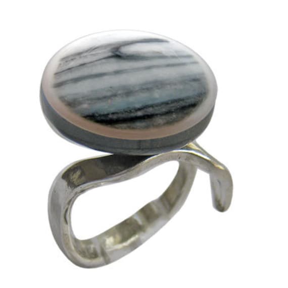 Fusing Glass Schmuck ~ Vintage Erinnerungs Ring Blau/Grau Fusing Glass Schmuck ~ Vintage Erinnerungs Ring Blau/Grau von LoveAshesMemorials